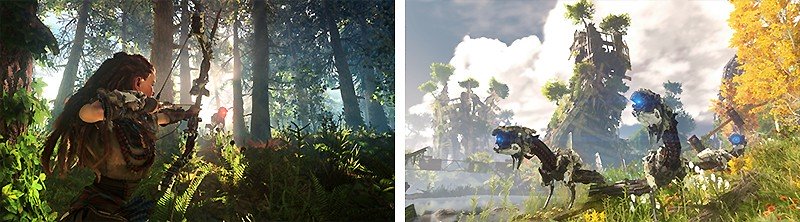 機械化された動物との戦いも巻き起こる『Horizon Zero Dawn』