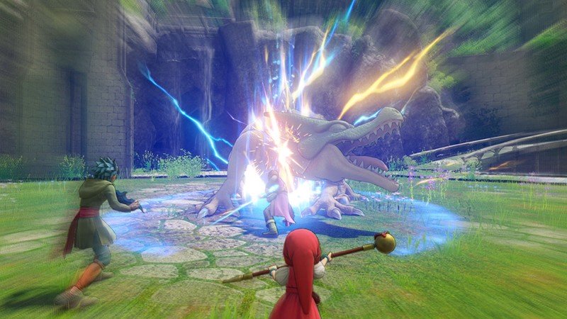 『ドラゴンクエストXI　過ぎ去りし時を求めて S』の戦闘する画像