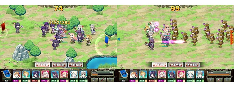 「天樹下のリベリオンガール」バトル画面