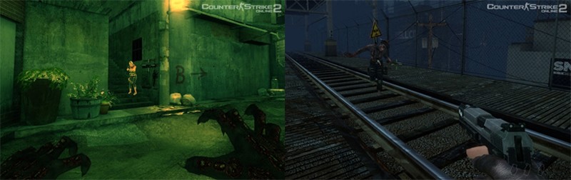 「CounterStrike2」ゾンビモードのプレイ画像