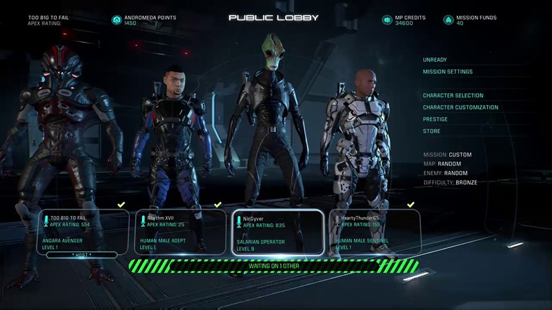 「Mass Effect: Andromeda」チーム編成の画像