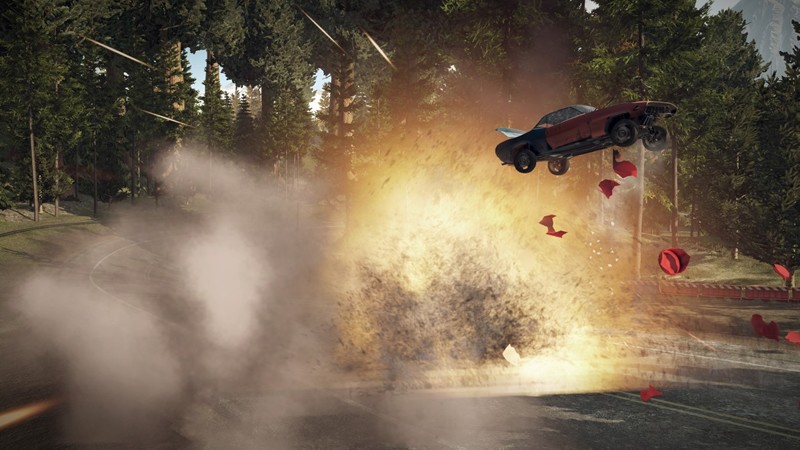 「FlatOut 4: Total Insanity」ダイナミックに敵を吹き飛ばすシーン