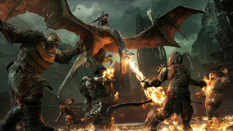 「Middle-earth: Shadow of War」ドラゴンとのバトルイメージ画像