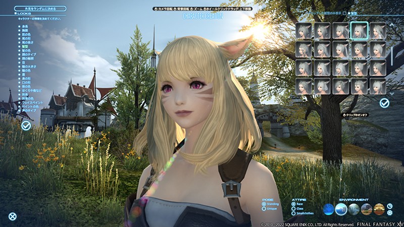 「FF14」好きな髪形や色、体型を選び自分好みのキャラクターにできる