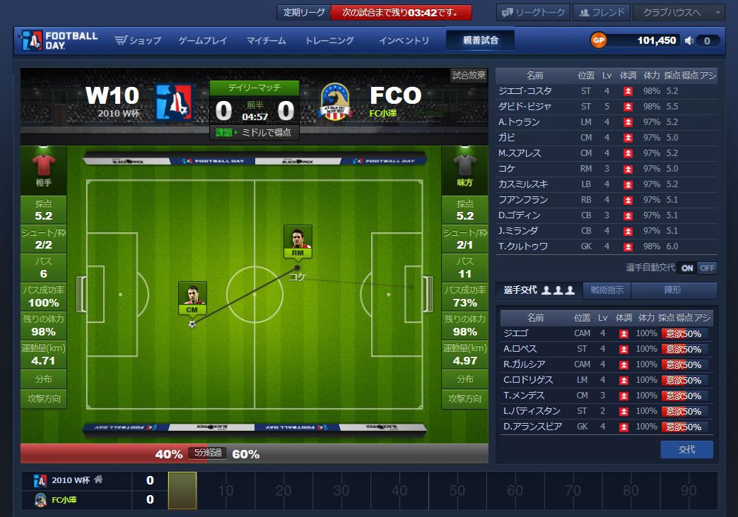 「FOOTBALL DAY」サッカーの戦術的なシミュレーションをリアルに体感することができるのが本作の魅力だ。