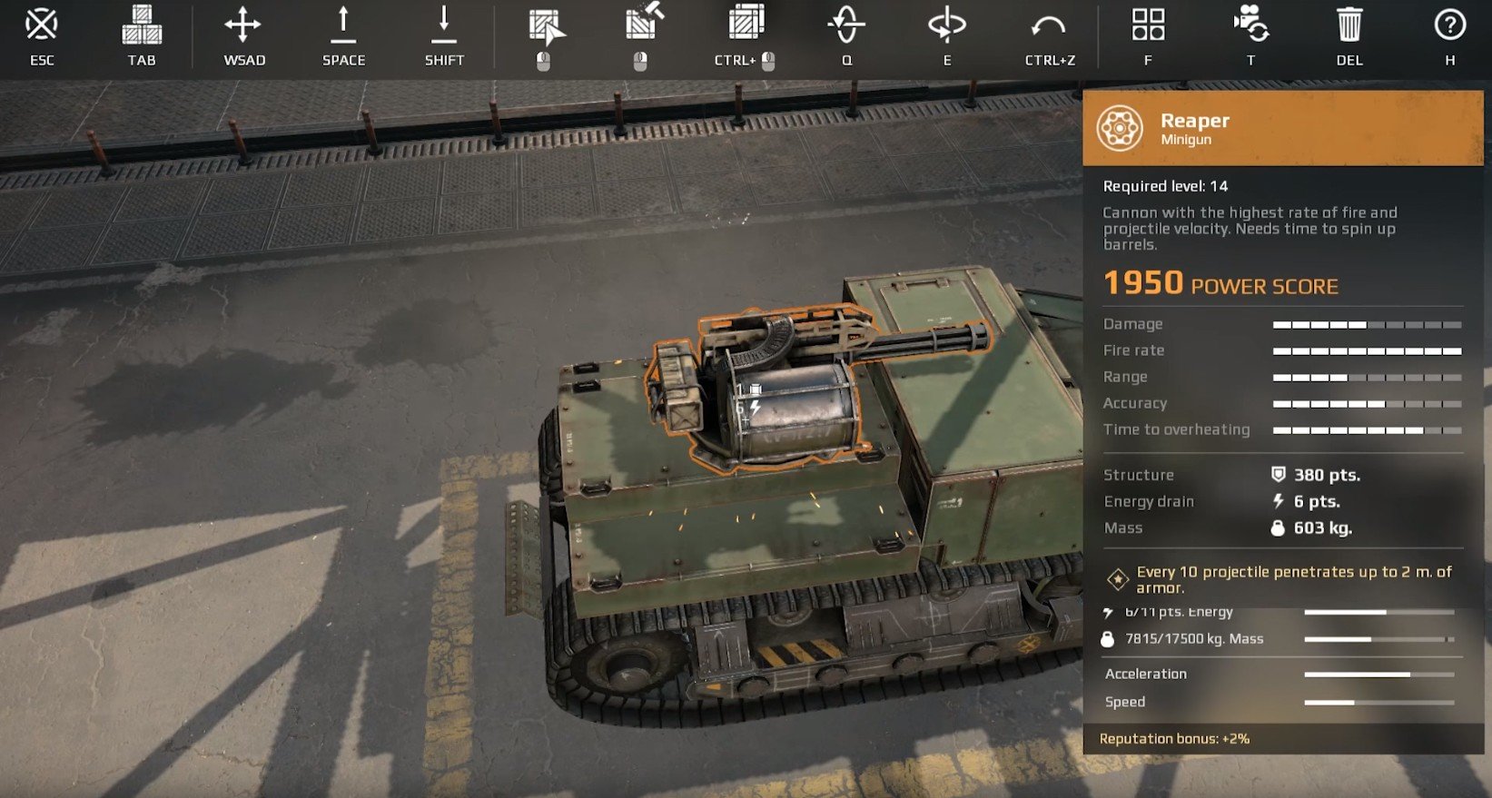 「CROSSOUT」さまざまな形のマシンが作成可能。
