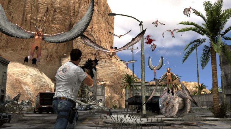 「Serious Sam 3:BFE」撃ち込んでも追いつかないほどの大量の敵がプレイヤー目がけて一気に襲いかかってくる。