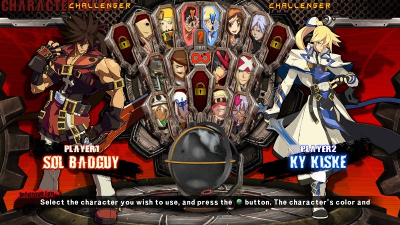 「GUILTY GEAR Xrd」キャラクター選択画面