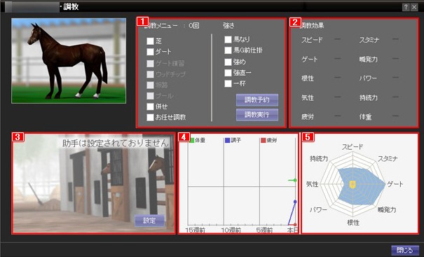 「競馬伝説Live!」強度を高くするほど調教の効果が高くなるが、疲労や脚への負担が大きくなるので注意も必要だ。