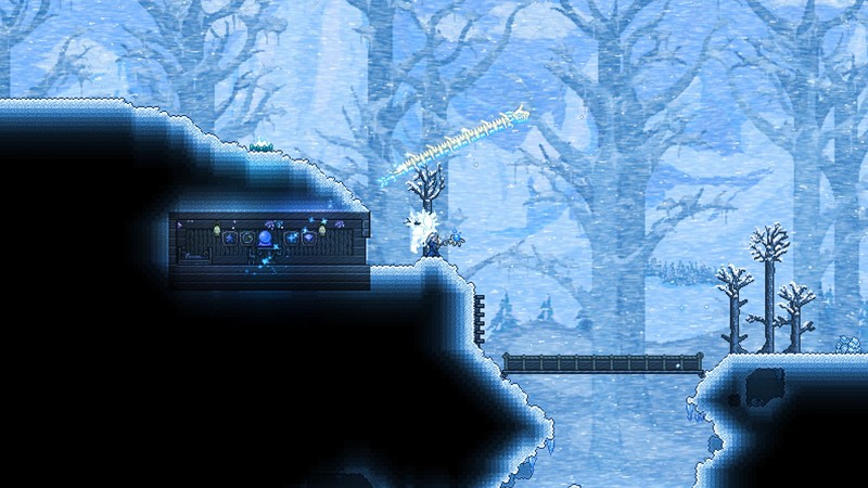 「Terraria」「Terraria」は、懐かしき「ドット絵」の世界や高い自由度、そしてクラフト要素が好きなユーザーには断然オススメの作品だ！　