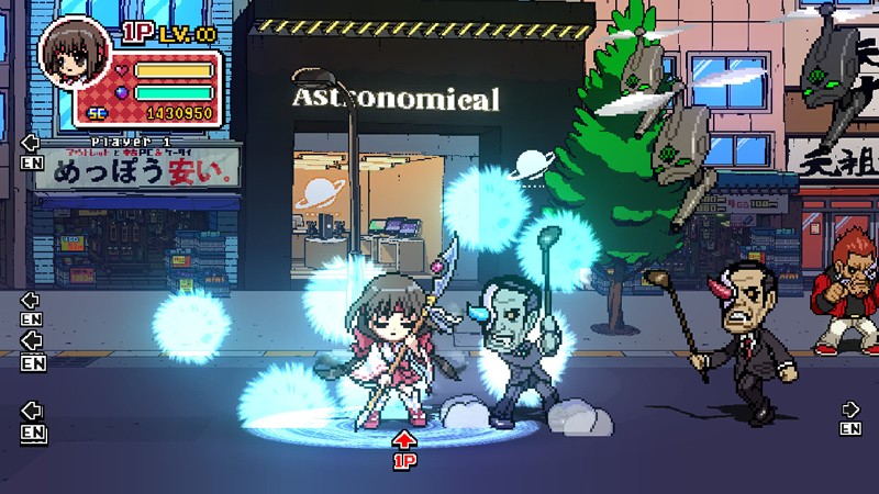 「Phantom Breaker」レトロゲーム風のドット絵で表現された東京の街並み、美少女、クリーチャーが魅力的！