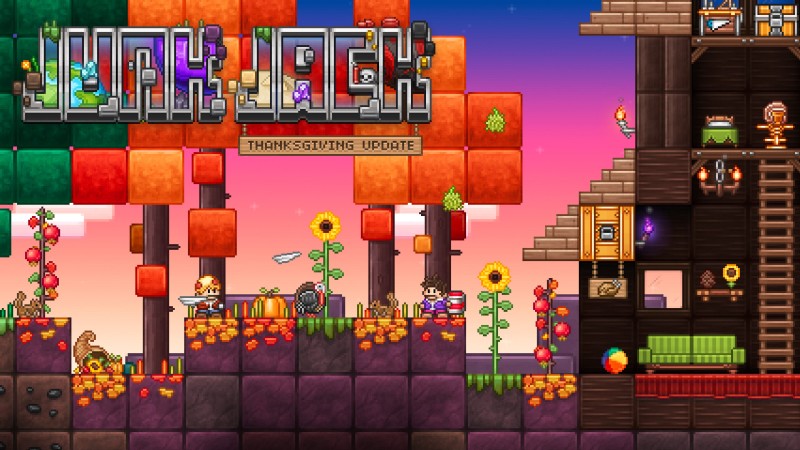 Junk Jack」1,000種類を超える膨大なクラフト要素を実装！2Dで楽しむ