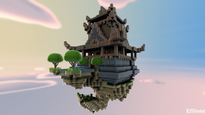 「Portal Knights」「浮島」と言う世界観を用いて改善している。