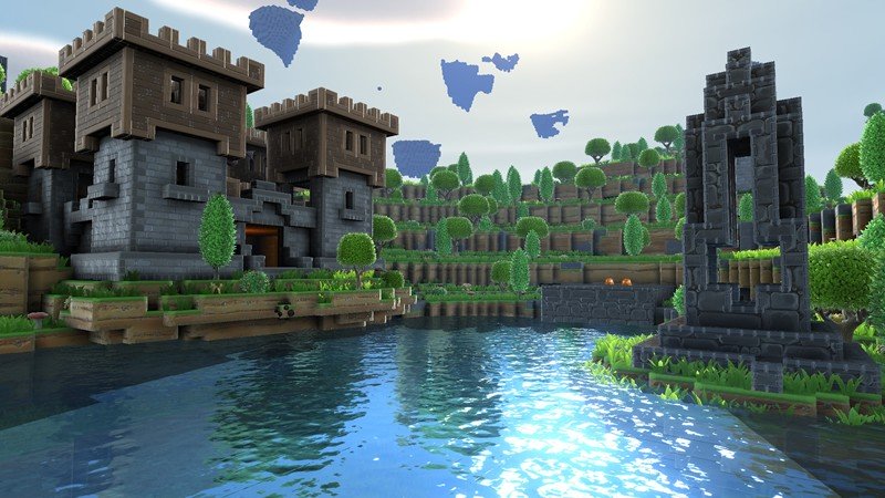 「Portal Knights」グラフィック面で他の箱庭型採掘ゲームに比べ大きくリードしているということが分かる。