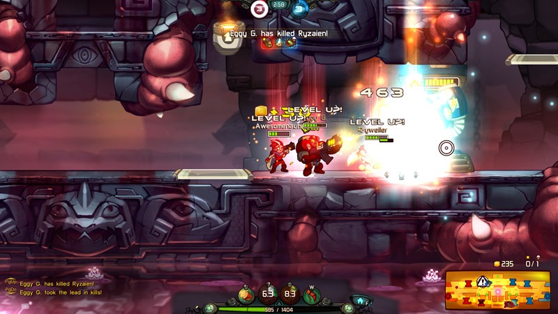 「Awesomenauts」MOBA初心者にオススメすることができるのはもちろん、キャラクターも豊富なので上を目指すのであれば奥が深いゲーム性となっている。