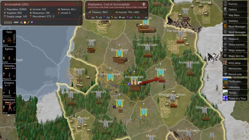 「Dominions 5」陣取り合戦をより複雑なシステムで面白くした戦略ゲーム！