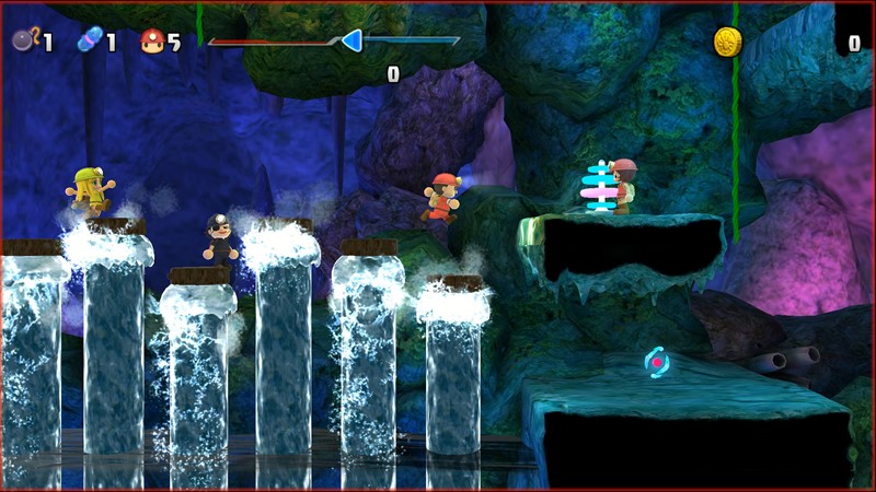 「Spelunker Party!」敵の襲撃以外にも『落下死』があり、『一定距離落下した時点』で測定判断をする