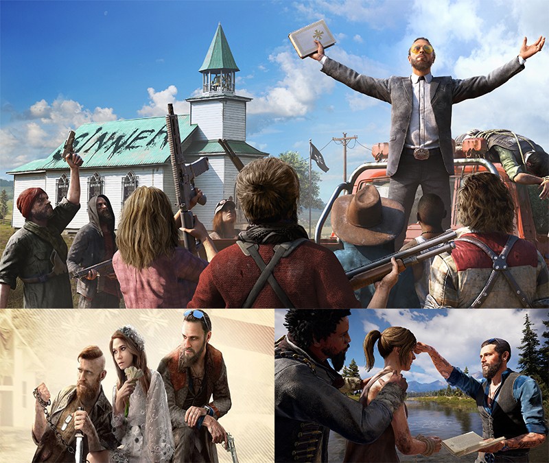 「Far Cry® 5」「ジョセフ・シード（通称ファーザー）」とその家族が率いるカルト教団「エデンズ・ゲート」だ。
