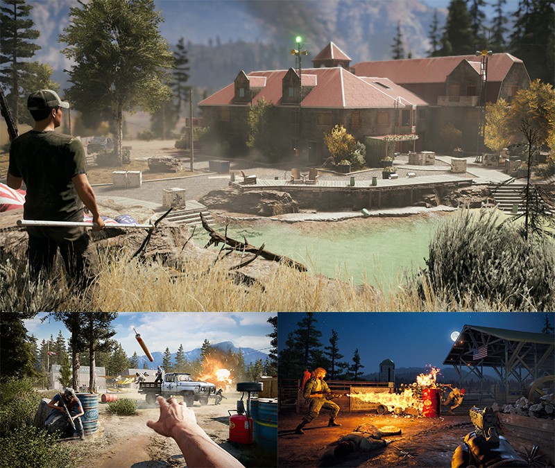 「Far Cry® 5」オープンワールドで構築された「ホープカウンティ」のエリアは非常に広大