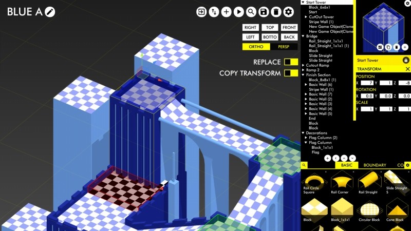 「マーブルレース（Marble Race）」構成次第ではこのような複雑なコースも生み出すことが出来る