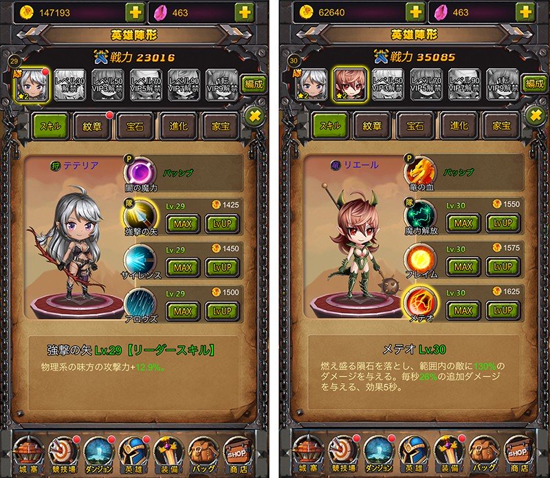 キャラクター強化要素