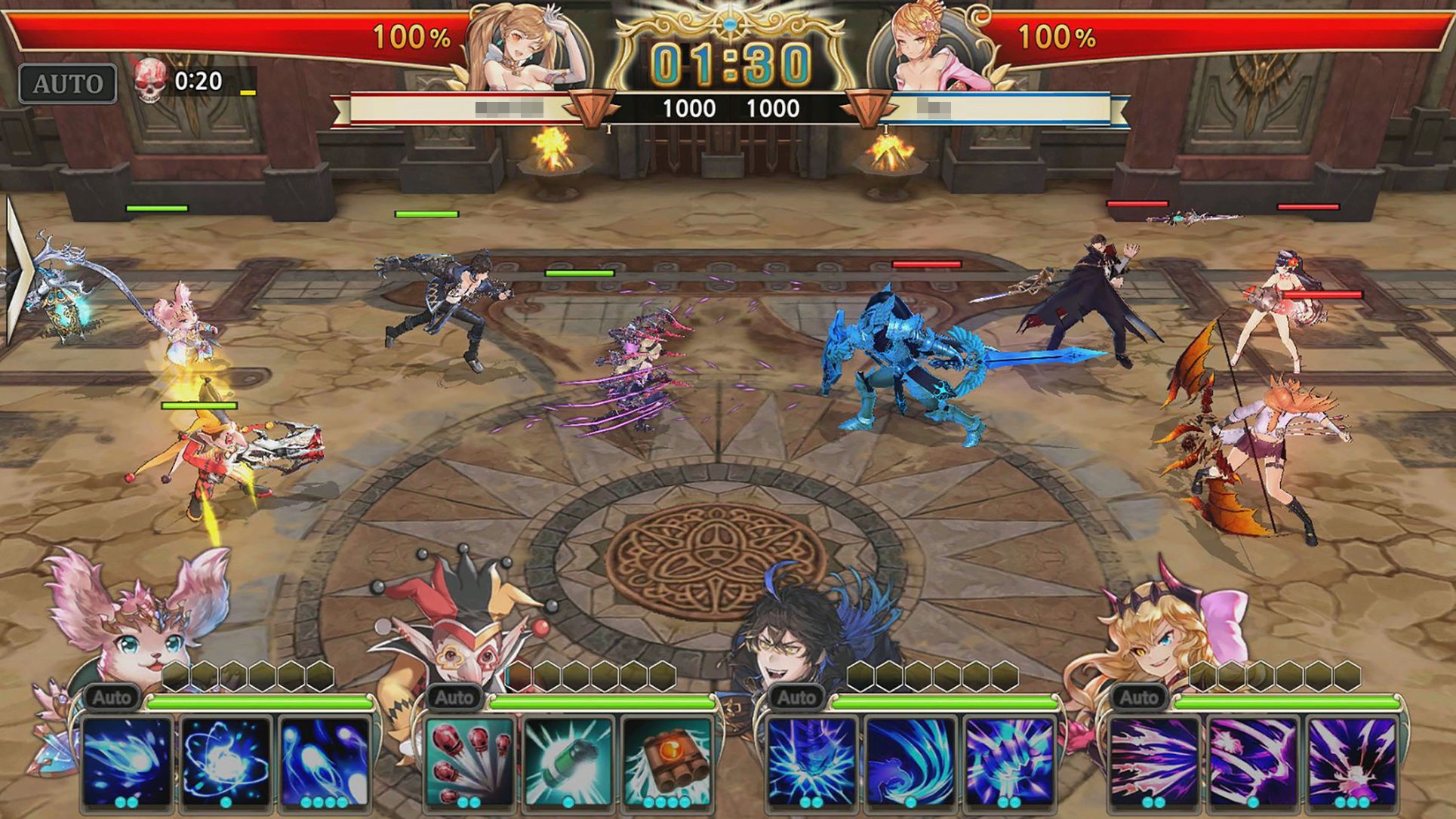 「キングスレイド」プレイヤー同士がリアルタイムで戦う対人コンテンツも用意されている。