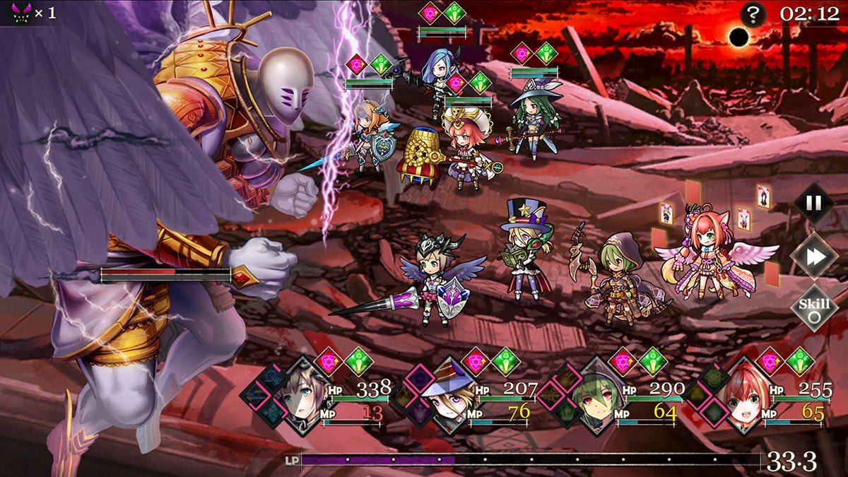 「ゴエティアクロス」Live2Dを使用したなめらかな動きで、かわいいキャラクターたちが戦うバトルシーンも本作の魅力だ。
