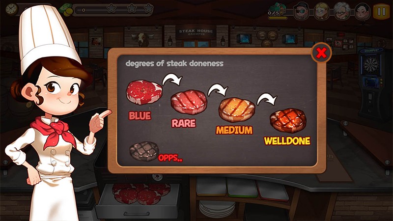 ステーキに焼き加減が存在する『ノーマのクッキングアドベンチャー™』