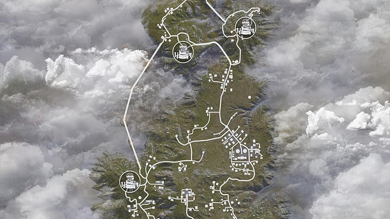 『9Dragons : Kung Fu Arena』に登場するガド島のマップ