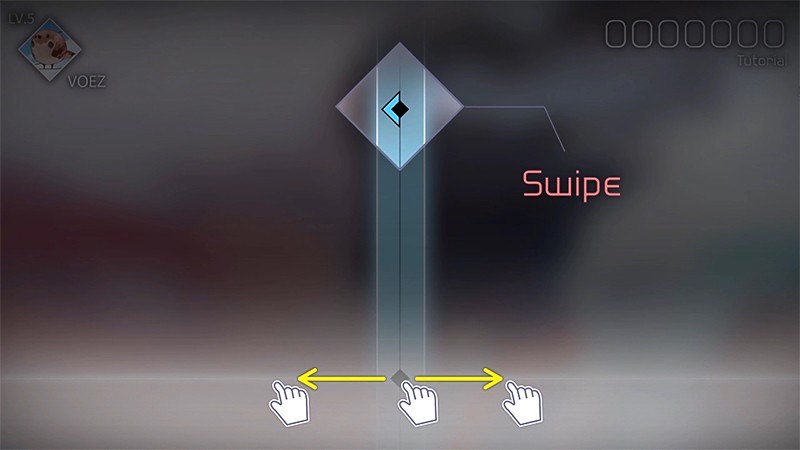 『VOEZ (ヴォイズ)』のスワイプ動作