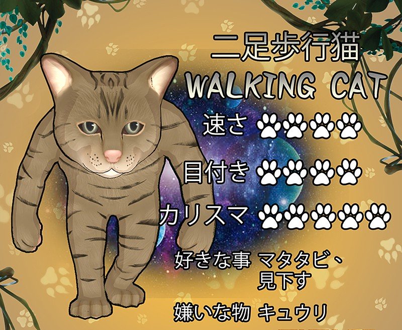 『Fight of Animals』の二足歩行猫