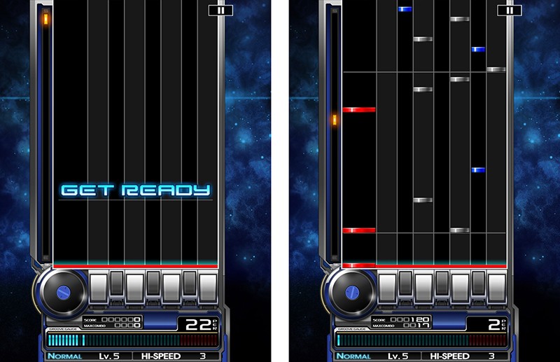 ノーツをタップしてクリアを目指す『beatmania IIDX ULTIMATE MOBILE』