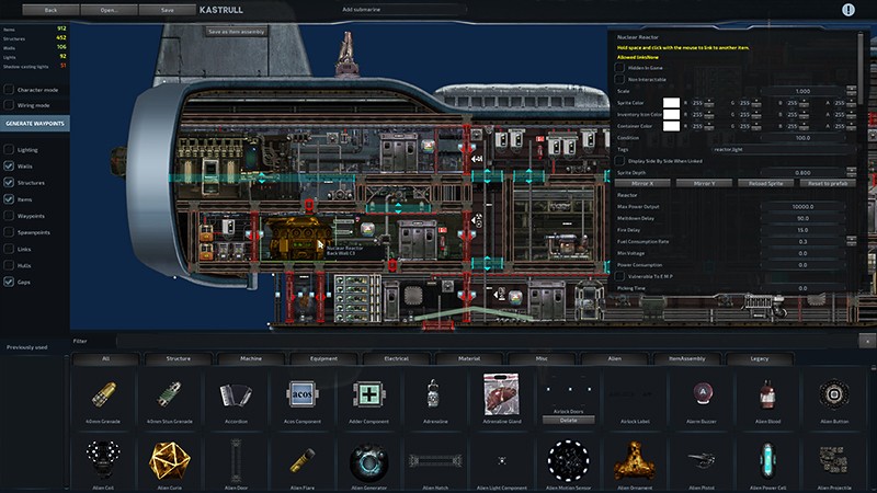 エディット機能も実装する『Barotrauma』