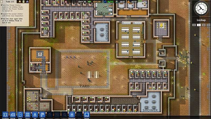 刑務所を設計できる『Prison Architect』