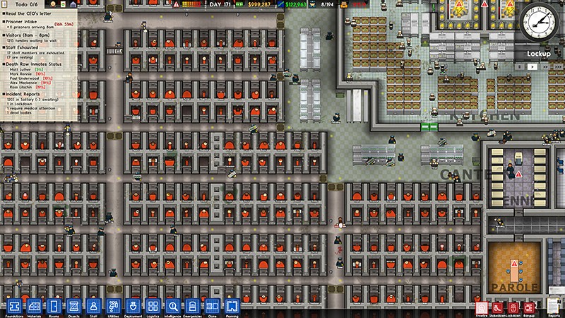 巨大刑務所も生み出せる『Prison Architect』