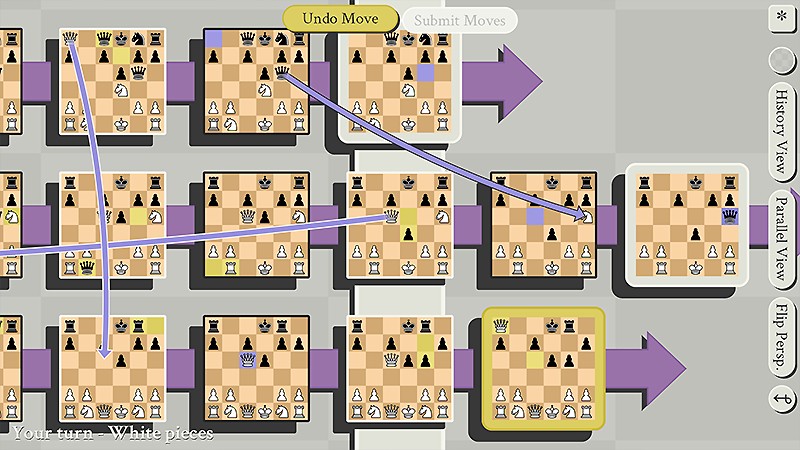 時空を超えた対局を体験できる『5D Chess With Multiverse Time Travel』