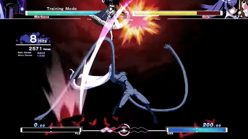 『アンダーナイトインヴァース エクセレイト（UNDER NIGHT IN-BIRTH Exe:Late）』練習モードを搭載