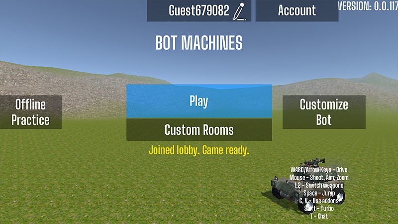 『Bot Machines』のメイン画面