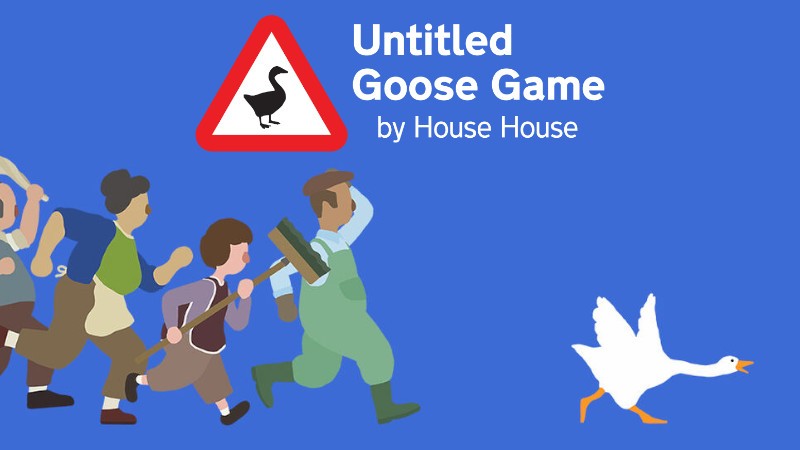 『untitled goose game 〜いたずらガチョウがやって来た！〜』タイトル