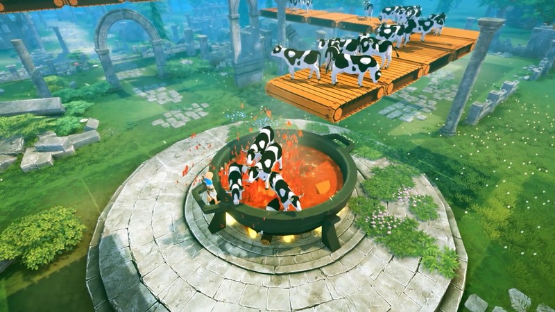 『クラフトピア』牛をベルトコンベアーで鍋に直接入れ込む衝撃のゲーム画面で話題