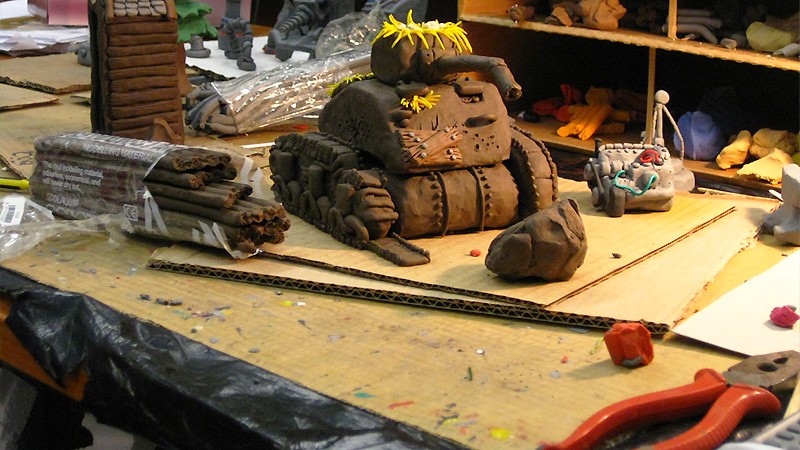 『Clodhoppers』で使用されたクレイモデル