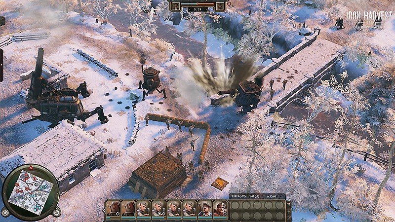 上空見下ろしで展開する『Iron Harvest』のプレイ画面