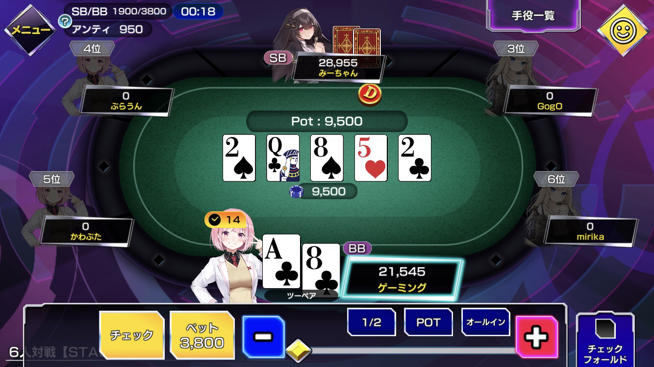 【ポーカーチェイス】ゲームの様子