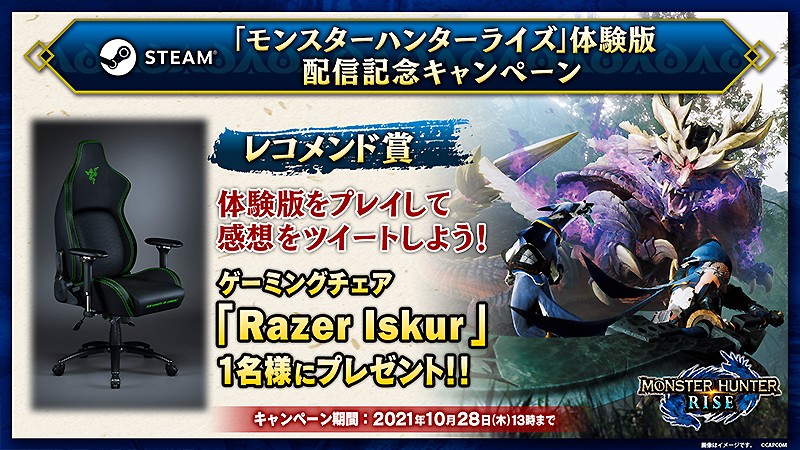 『MONSTER HUNTER RISE DEMO』のキャンペーン当選商品