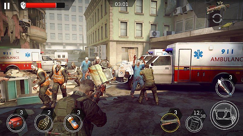『Left to Survive: Shooter PVP』のゾンビバトルシーン