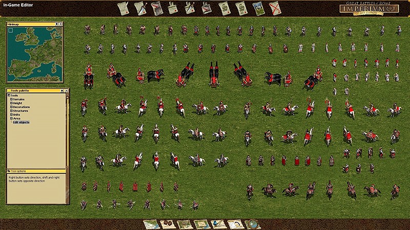 『Imperivm RTC - HD Edition "Great Battles of Rome”』のゲーム内エディット機能