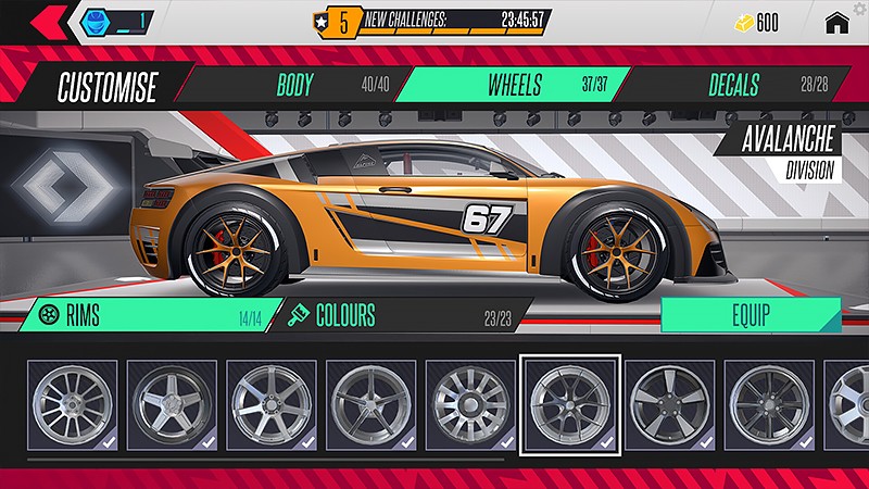 『Hot Lap League: Deluxe Edition』のカスタマイズ画面
