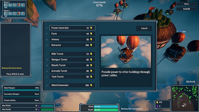 資源で構造物を生み出す『Sky Fleet』