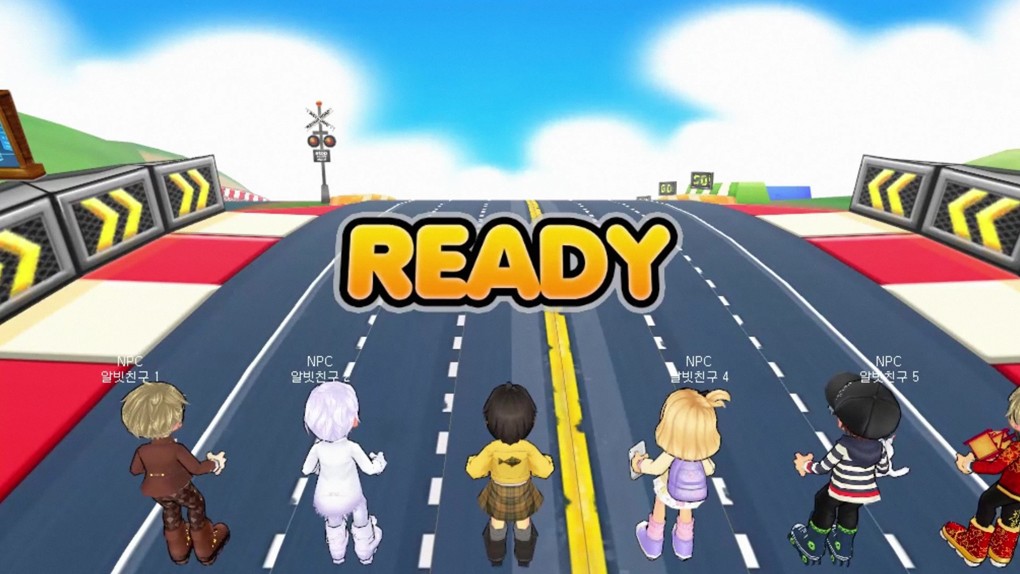 『R2BEAT』音楽にあわせて障害物をよけながらインラインスケートレースが繰り広げられていくリズムレーシングゲームの画像
