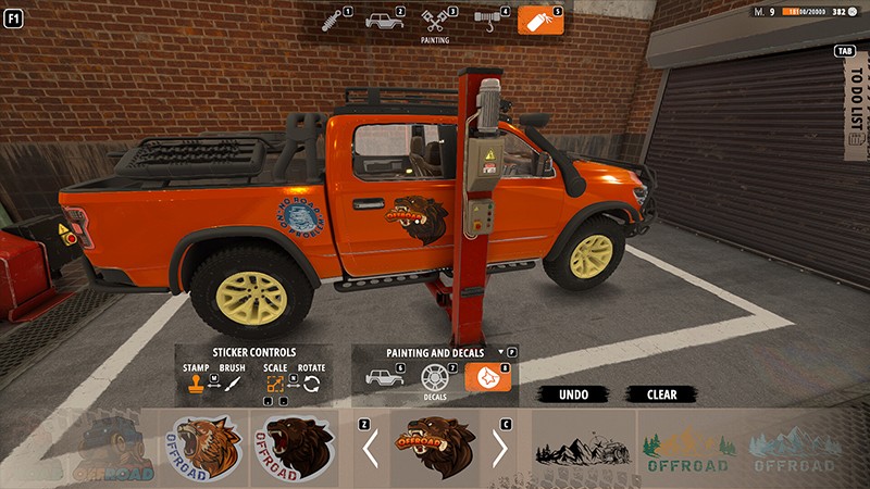 カスタマイズが可能な『Offroad Mechanic Simulator』の車両